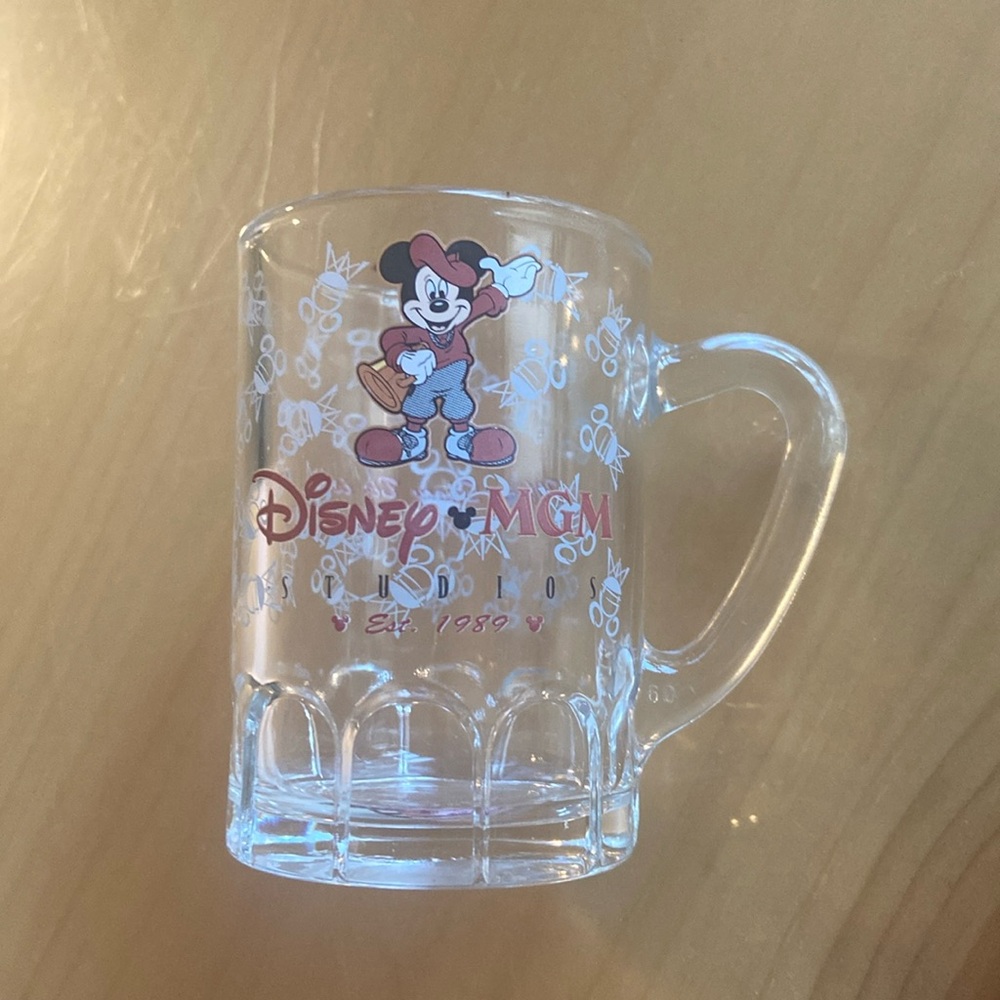 Disney MGM Studios 2 glass shot glasses; Est 1989
